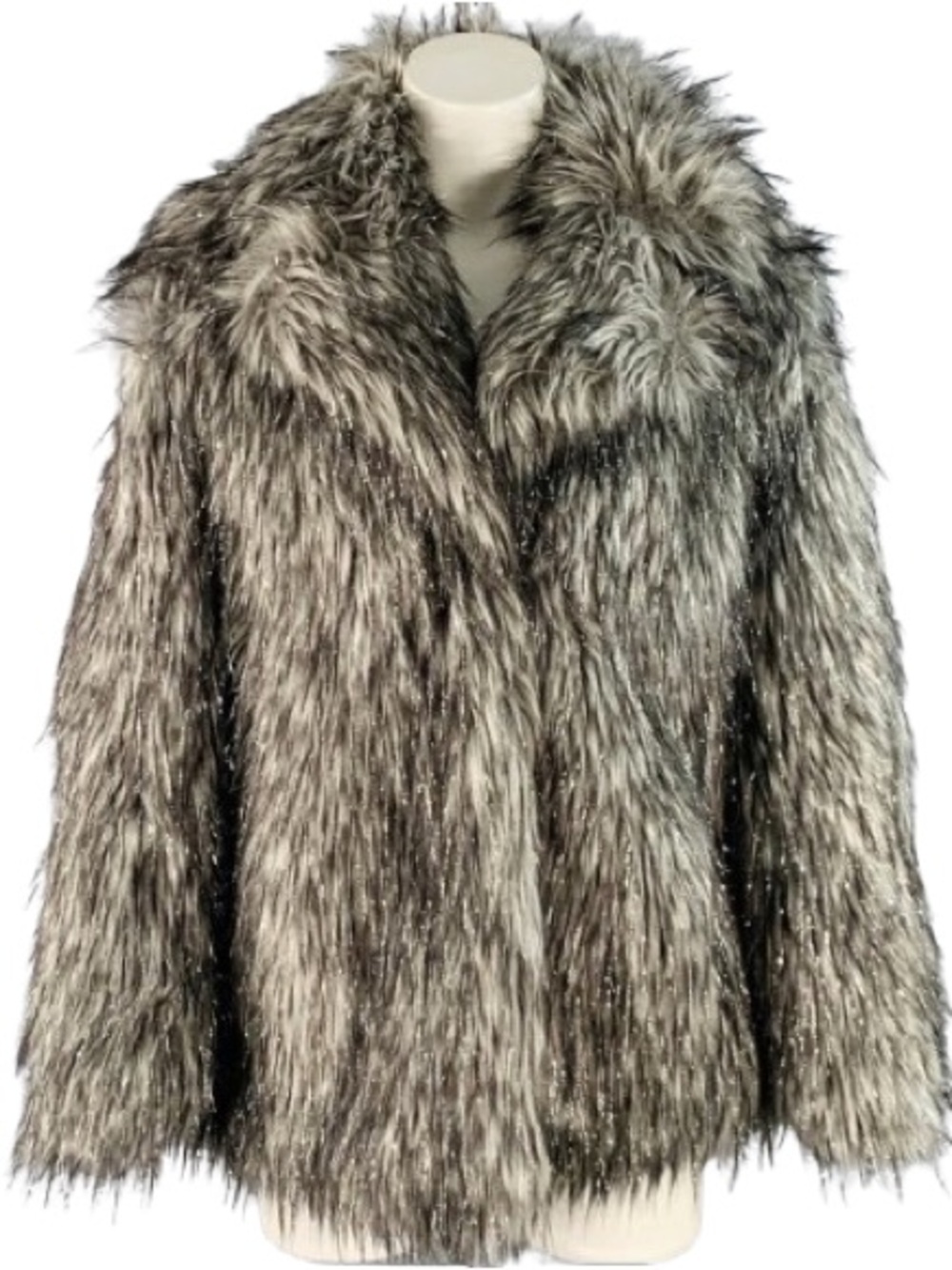 Michael Kors Silver-Tone Faux Fur Teddy Jacket